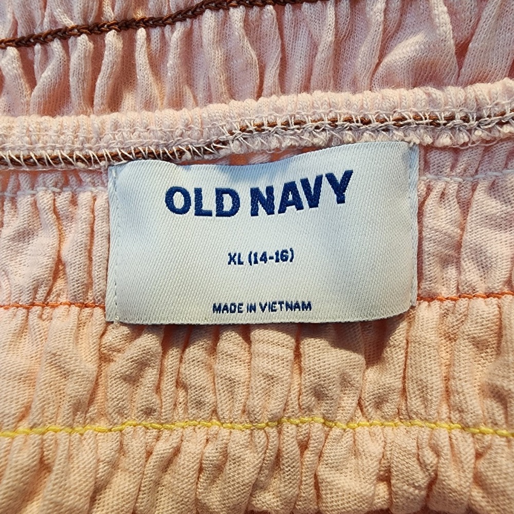 New w/tag! OLD NAVY Size XL Girls' Pink Smocked Wide Leg Puff Sleeve Jumpsuit - Picture 8 of 10